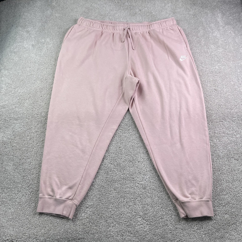 Nike Pants Womens 2X Pink Club Fleece Joggers Activewear Lounge Sweatpants